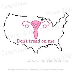 Don't Tread On Me Uterus United States Subversive Cross Stitch Pattern image 2