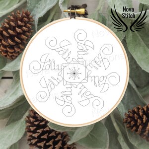 Jolly Snowflake Winter Ornament - Holiday Solstice Christmas - Jolly Flake Backstitch Subversive Cross Stitch Pattern