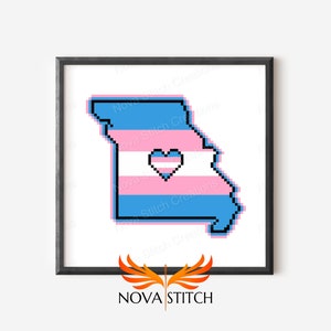 Transgender Missouri - We support you! - Pride Pattern - LGBTQ+ Cross Stitch Pattern