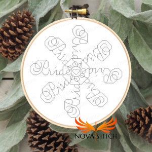 Pride Flake Winter Ornament - Pride Snowflake - LGBTQ Flake Backstitch Subversive Cross Stitch Pattern