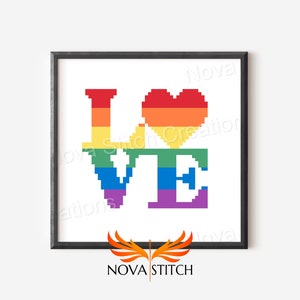 Rainbow Love is Love - Heart - Gay Pride- LGBTQ+ Cross Stitch Pattern