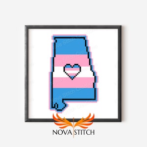 Transgender Alabama - We support you! - Pride Pattern - LGBTQ+ Cross Stitch Pattern