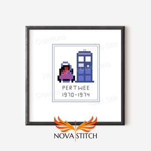 Third Doctor (Tag 03) - 13 Doctors of Geekmas - Whovian Cross Stitch Ornament