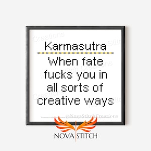 Karmasutra - Wenn das Schicksal dich auf kreative Weise vögelt - NSFW Subversive Cross Stitch Pattern