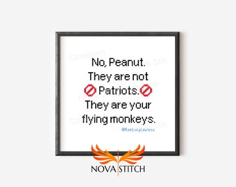 No, Peanut - Lucy Lawless Viral Meme Twitter - Subversive Cross Stitch Pattern