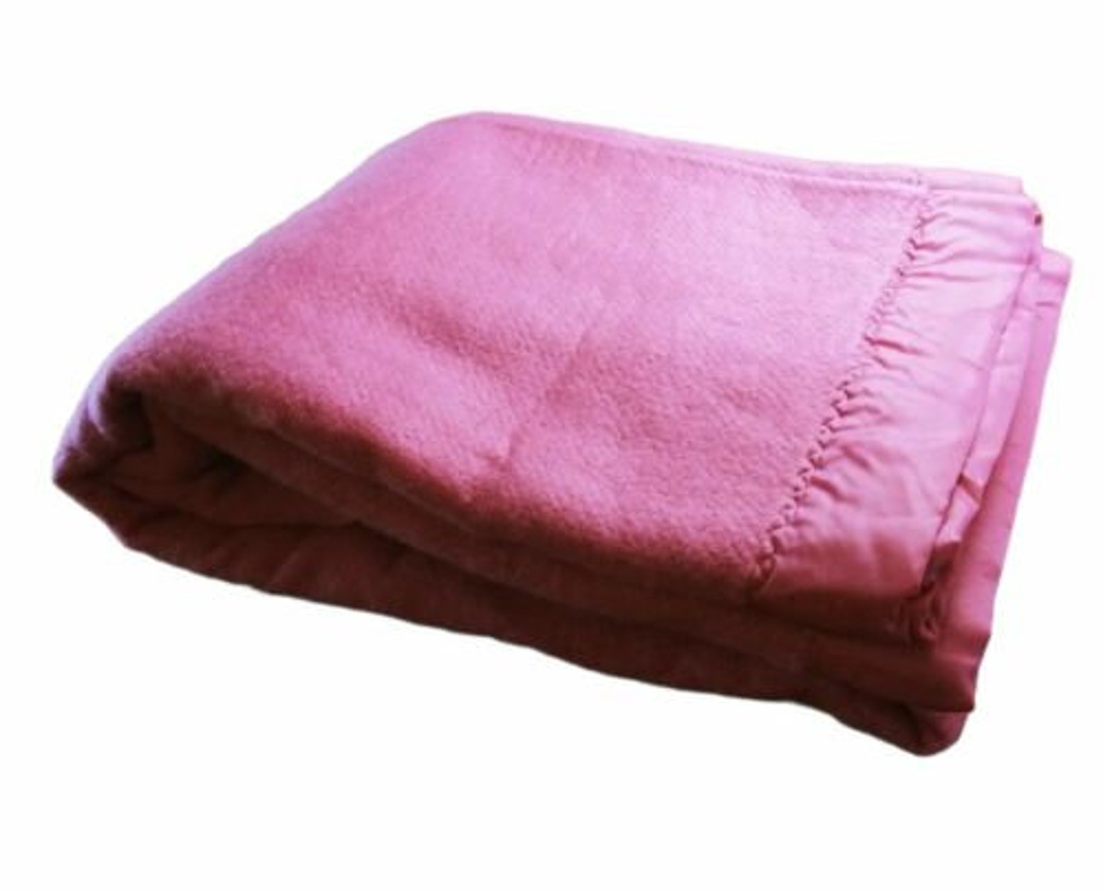 Vintage Faribo Acrylic Waffle Weave Blanket Satin Trim Pink Etsy