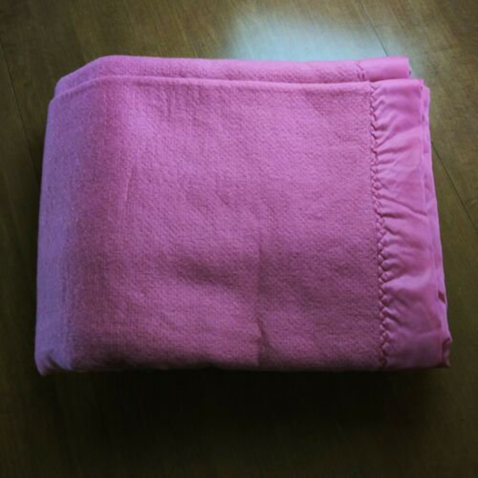 Vintage Faribo Acrylic Waffle Weave Blanket Satin Trim Pink Etsy