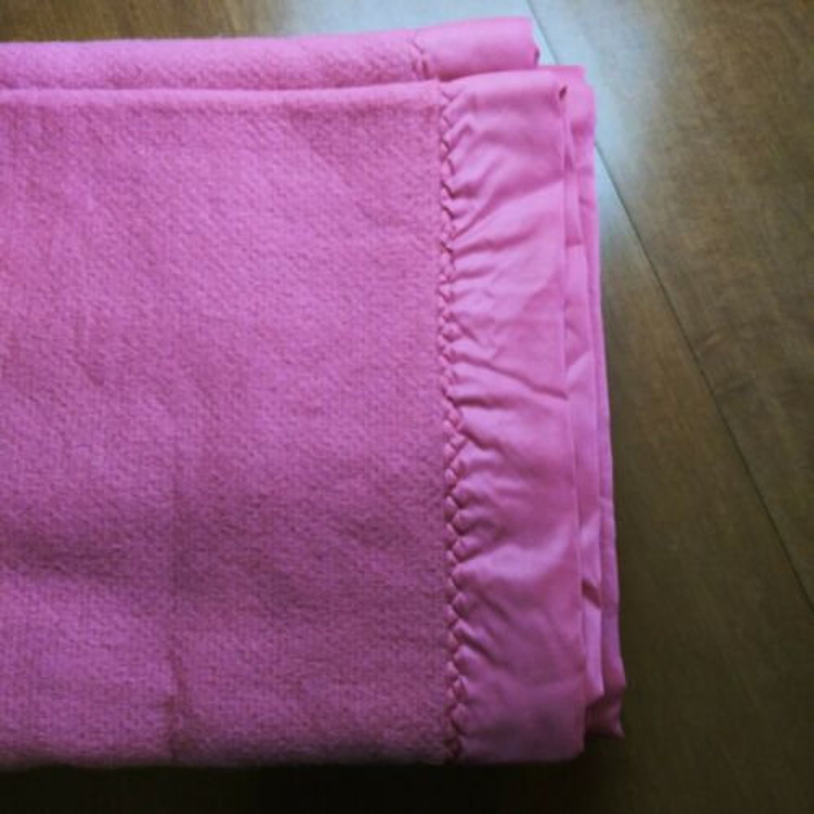 Vintage Faribo Acrylic Waffle Weave Blanket Satin Trim Pink Etsy