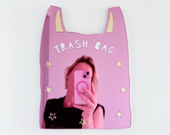 Daily Affirmation Trash Bag Mirror Pink