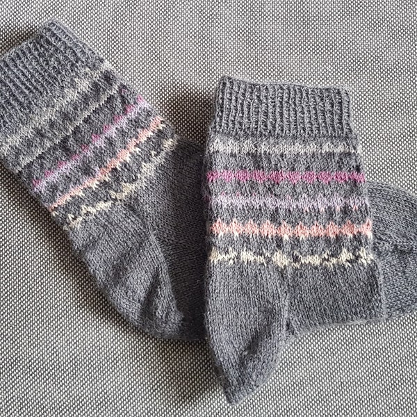 Wollsocken Größe 41, handgestrickte Socken, warme Socken, Strümpfe selbstgemacht