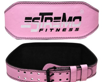 ESTREMO 6’’WeightLifting Belts Genuine Leather Belts With Back Support Workout, Gift for him