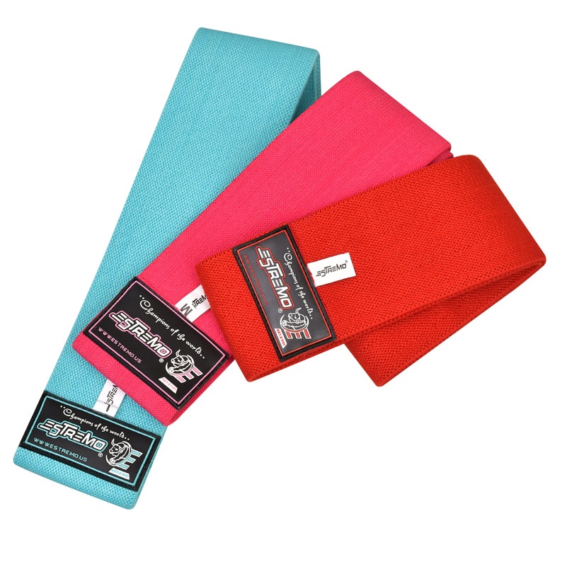 Non-Slip Super Heavy Gym Training Bands - Exercise Resistance Bands for Full-Body Workout Hip Circle Strength Training Complete 3 Pcs. Set