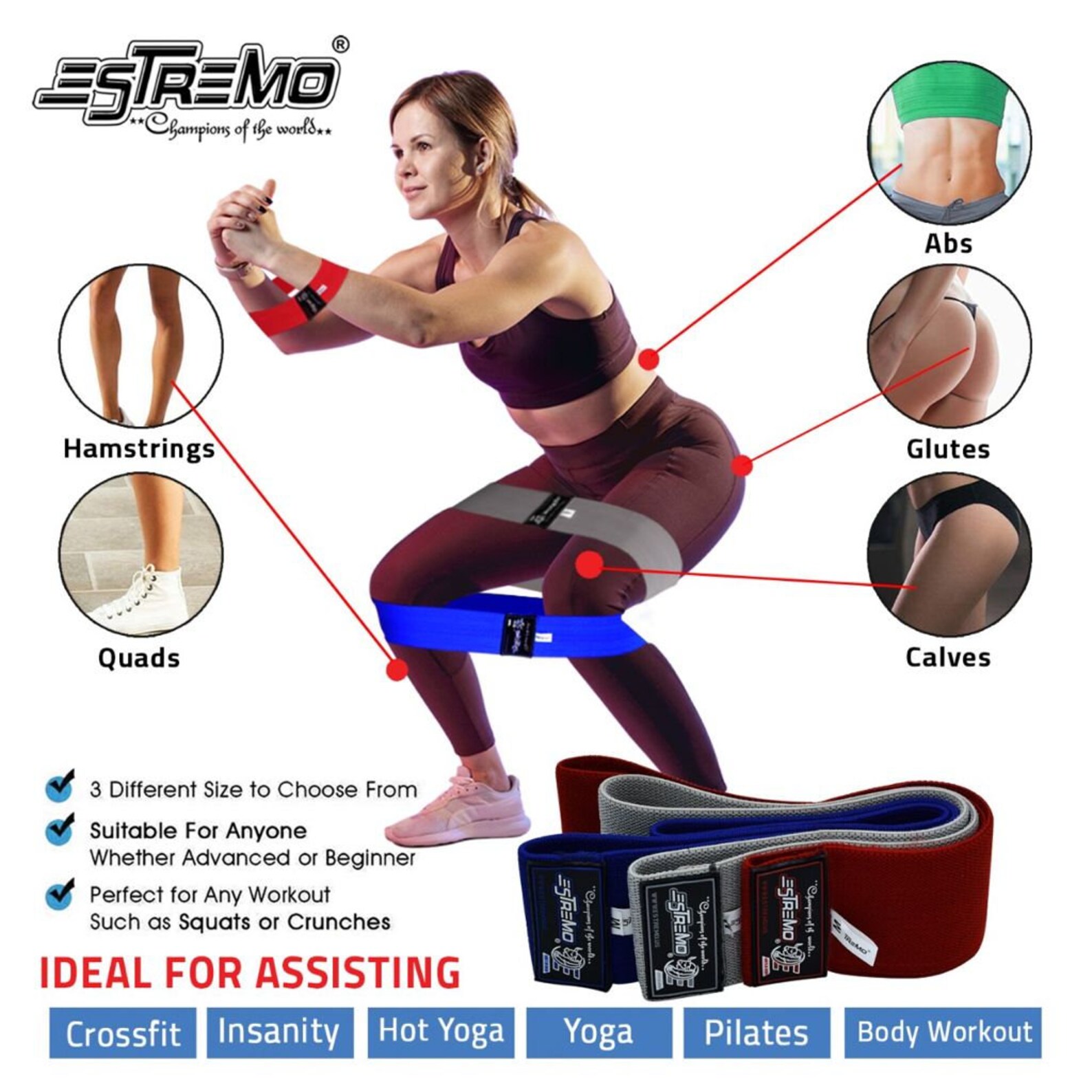 Nonslip Heavy Resistance Bands Hip Exercise Circle Bands Etsy UK