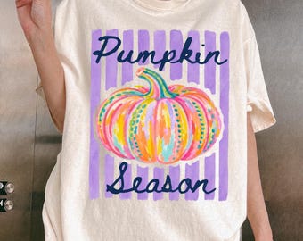 Pumpkin Season Shirt, Western Fall Tshirt, Thanksgiving Shirts, Teacher Fall Sweatshirt, Striped Thankful Tee, Autumn Cozy Gift