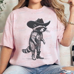 Vintage Cowboy Racoon Shirt, Funny Western Trash Panda Tshirt, Retro 90s Graphic Tee, Weirdcore Meme Clothing, Oversized Shirt