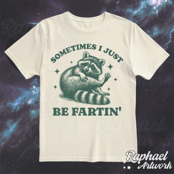 Funny Racoon Farting Shirt, Smart Fella 90s Graphic Tee, Fart Joke Unhinged Gag Outfit, Weirdcore Meme Clothing, Quirky Aesthetic