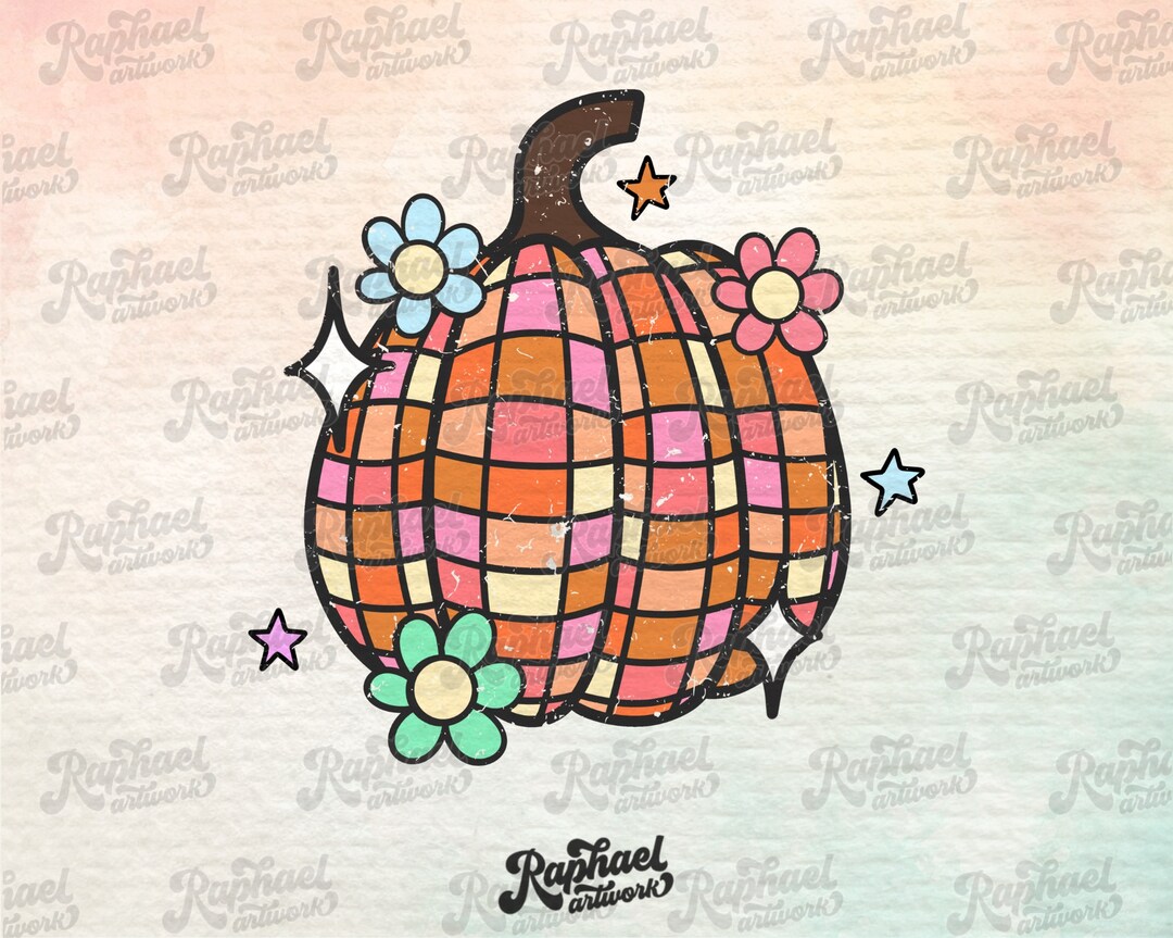Disco Pumpkin Png Groovy Halloween Png Retro Fall Hey Etsy