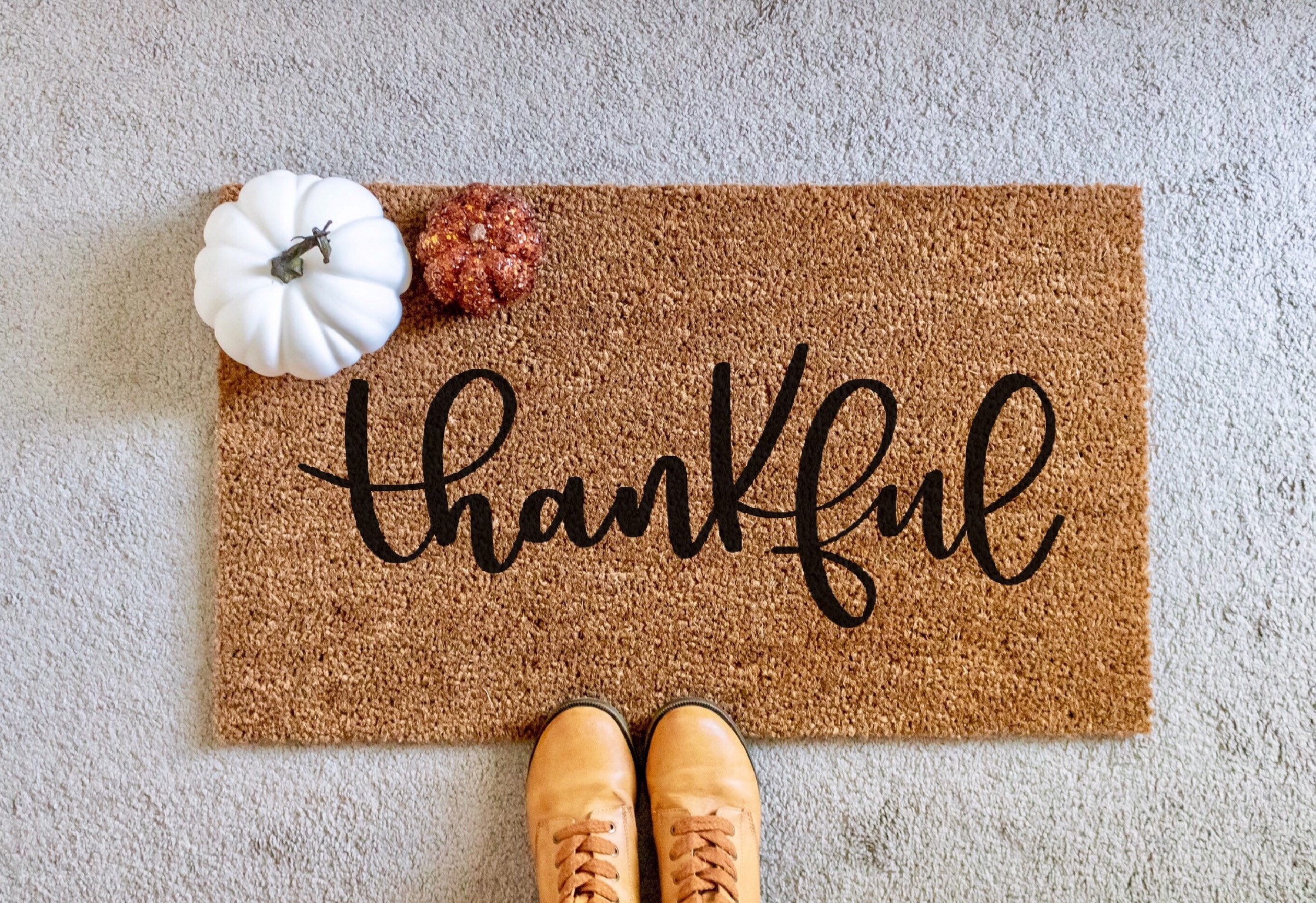 Thankful doormat grateful doormat thanksgiving decor Etsy