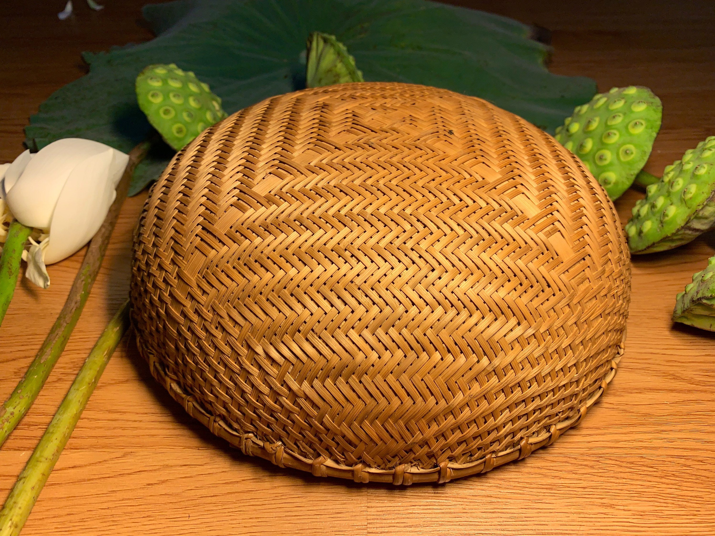 Vietnamese Handmade Deep Bamboo Basket for Home Decor Etsy