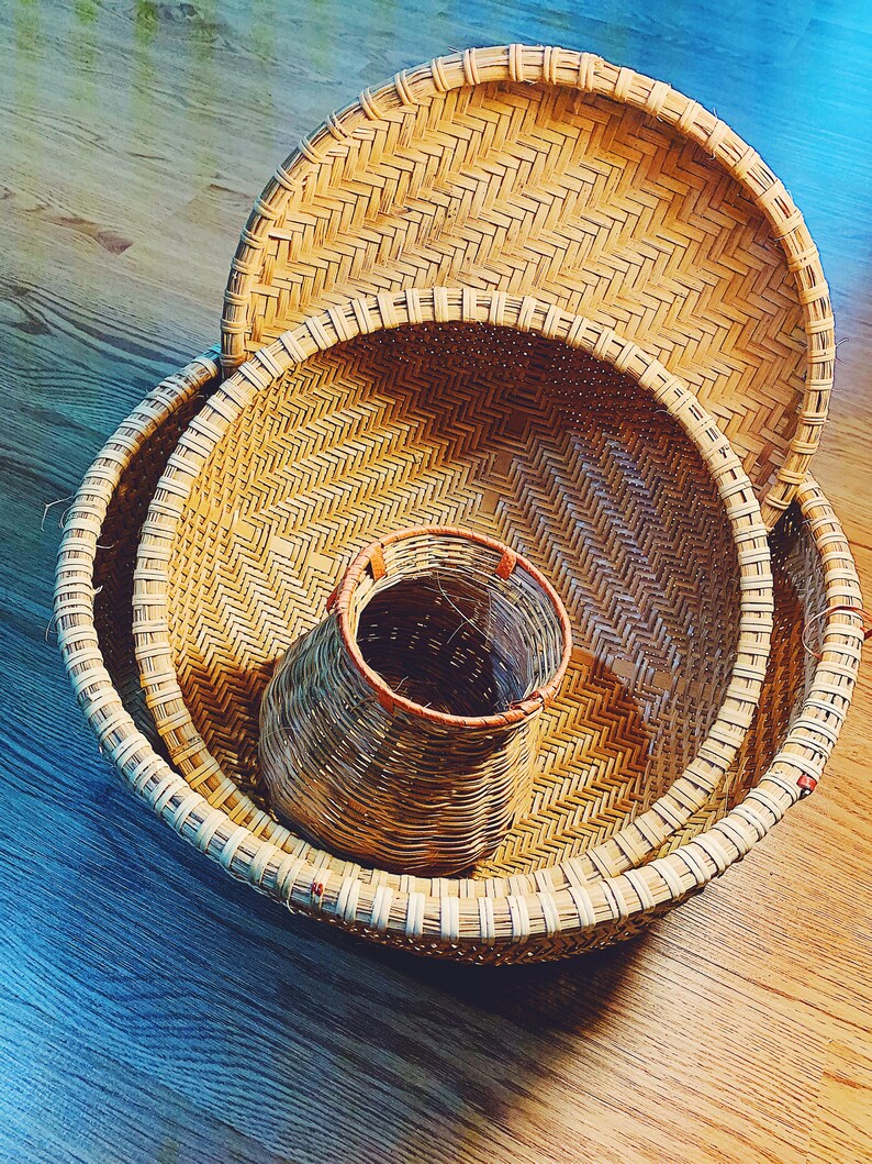 Set 4 Vietnamese Bamboo Baskets / Viet Bamboo Basket / Etsy