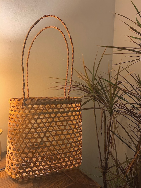 Bamboo Bag / Handmade Tote Bag / Bamboo Shoulder Bag / Viet Etsy