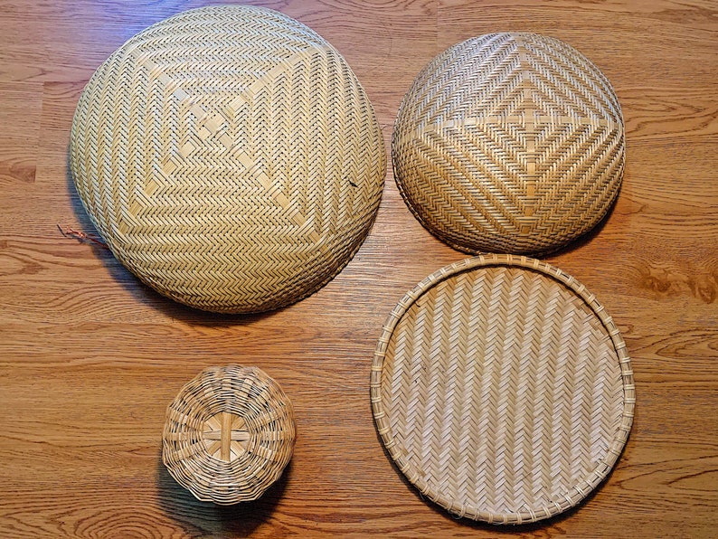 Set 4 Vietnamese Bamboo Baskets / Viet Bamboo Basket / Etsy
