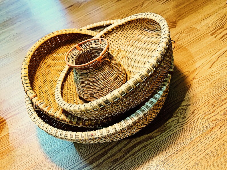 Set 4 Vietnamese Bamboo Baskets / Viet Bamboo Basket / Etsy