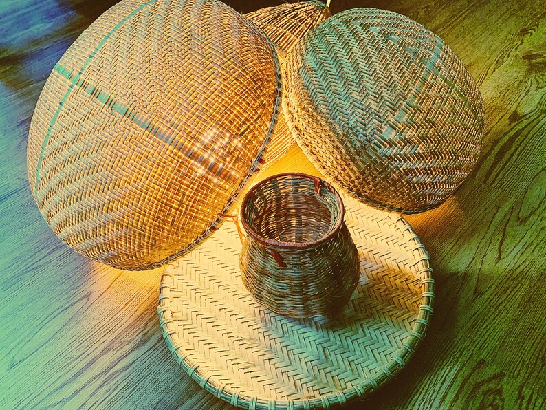 Set 4 Vietnamese Bamboo Baskets / Viet Bamboo Basket / Etsy
