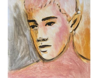 A3 Oil Painting Portrait of a Boy on canvas paper