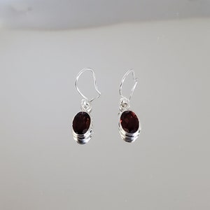 Genuine cut Garnet earrings in 925 sterling silver