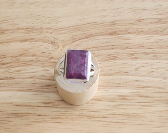 Handcrafted Natural Ruby Ring, 925 Sterling Silver