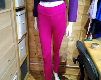 CERISE PINK Ladies Leggings - Standard and Plus Sizes - Gym or Ballet Length - Made by Roaring Mouse In Cornwall