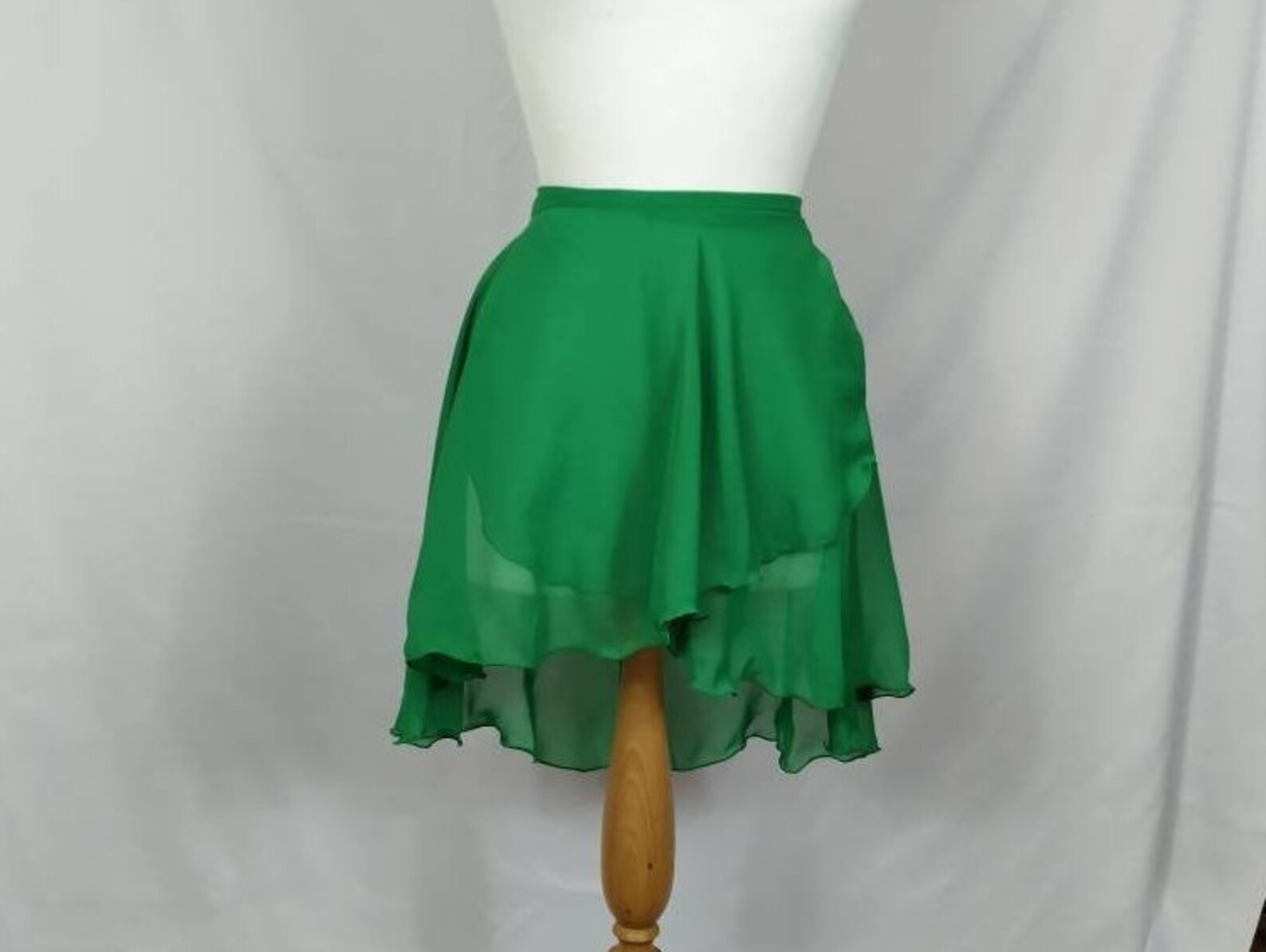 Ballet Wrap Skirt Chiffon Floaty Emerald Green Rolled Etsy