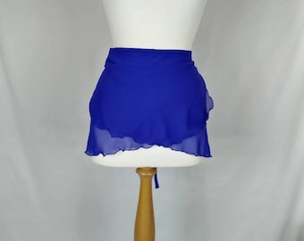 A-Line Ballet Wrap Skirt - Purple - Chiffon - Rolled Hem - Adult Standard and Plus Sizes - Made By Roaring Mouse In Cornwall, UK