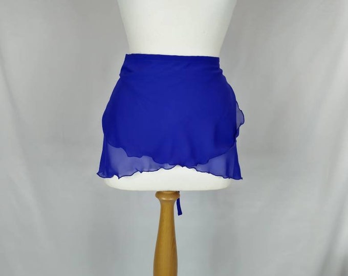 A-Line Ballet Wrap Skirt - Purple - Chiffon - Rolled Hem - Adult Standard and Plus Sizes - Made By Roaring Mouse In Cornwall, UK