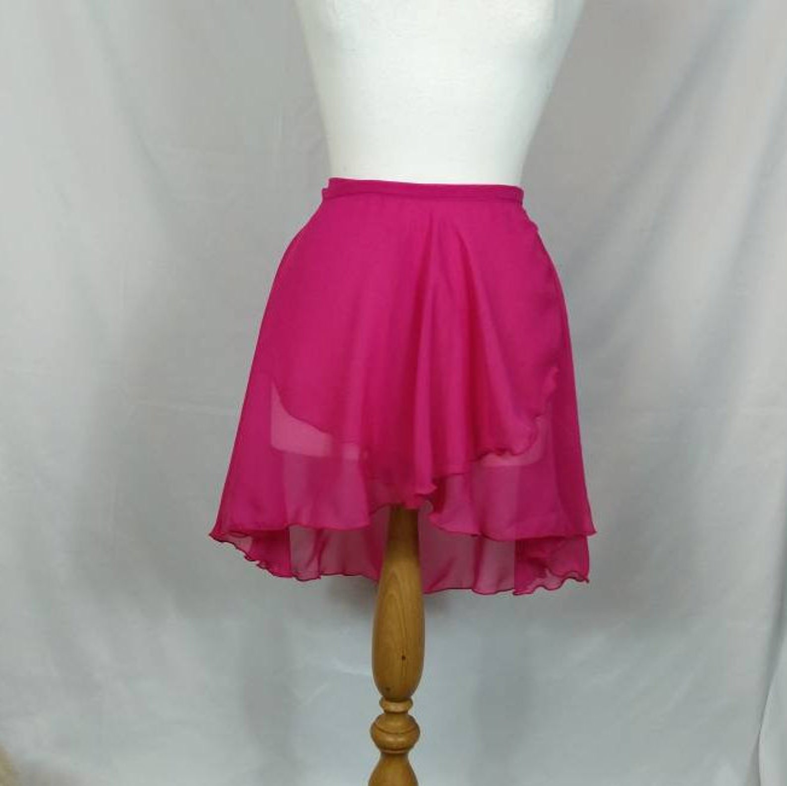 Ballet Wrap Skirt Chiffon Floaty Raspberry Pink Rolled Etsy