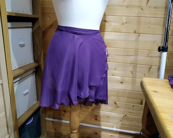 Ballet Wrap Skirt - Frosted Amethyst - Chiffon - Floaty - Rolled Hem - Adult Standard and Plus Sizes - Made by Roaring Mouse in Cornwall