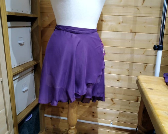 Ballet Wrap Skirt - Frosted Amethyst - Chiffon - Floaty - Rolled Hem - Adult Standard and Plus Sizes - Made by Roaring Mouse in Cornwall