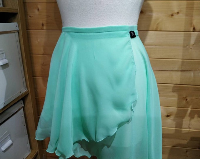 Ballet Wrap Skirt - Mint Green Chiffon - Floaty - Rolled Hem - Adult Standard and Plus Sizes - Made by Roaring Mouse In Cornwall