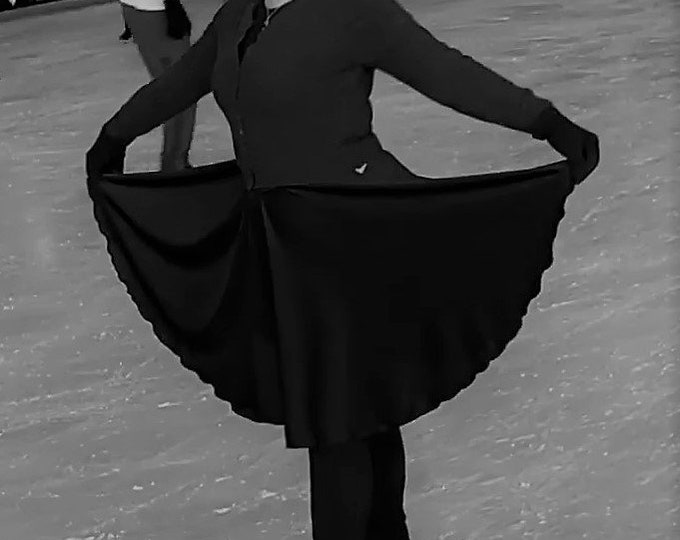 TAILOR MADE Pull-On Full Circle Skirt - Lycra - Elastic Waistband - Modest - Skating - Dance Length - Made by Roaring Mouse in Cornwall