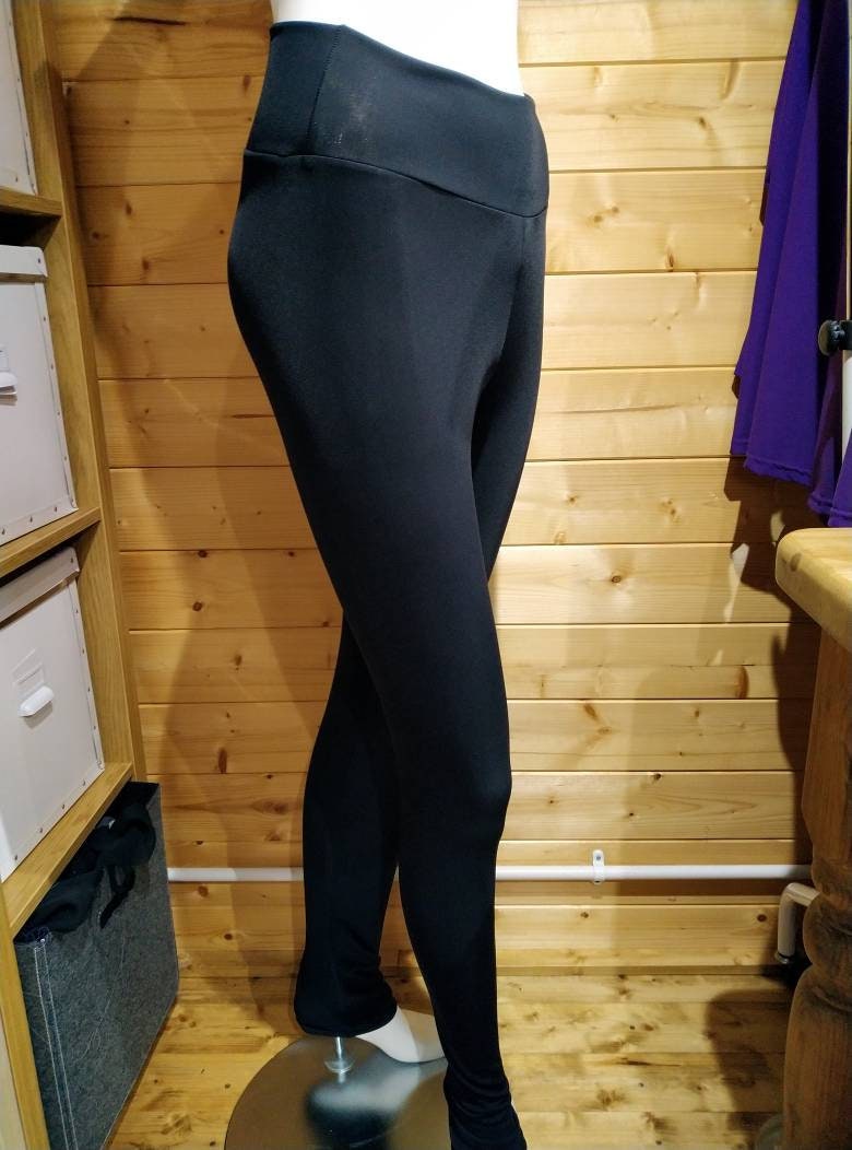 BLACK Ladies Lycra Skating Leggings Under Heel Over Boot Sports Activewear made in Cornwall by Roaring Mouse