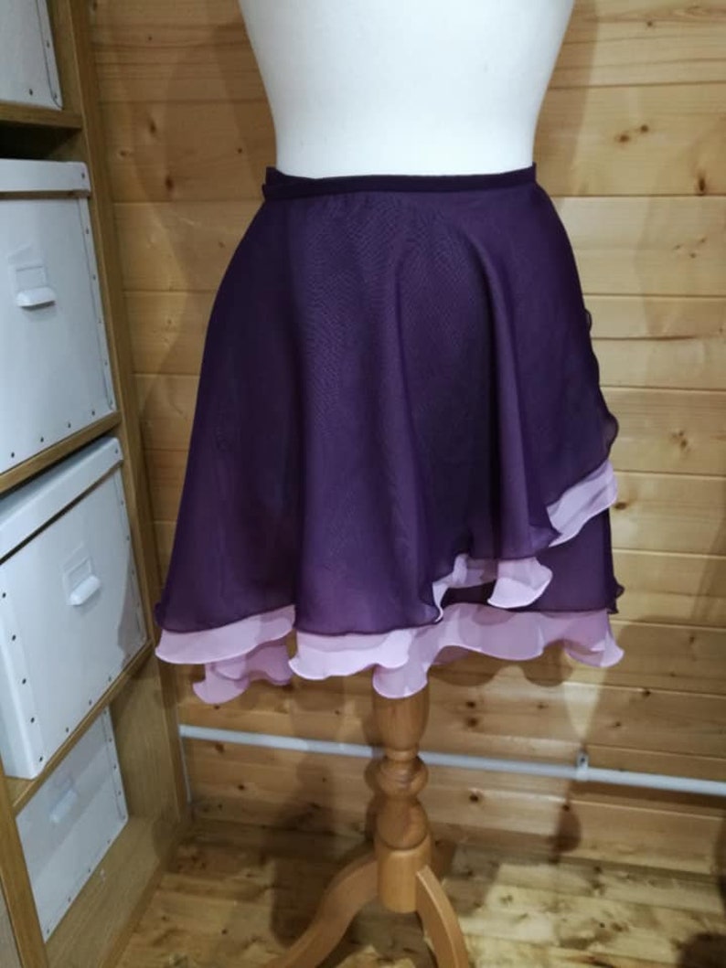 Double Ballet Wrap Skirt Chiffon Floaty Plum & Pink | Etsy