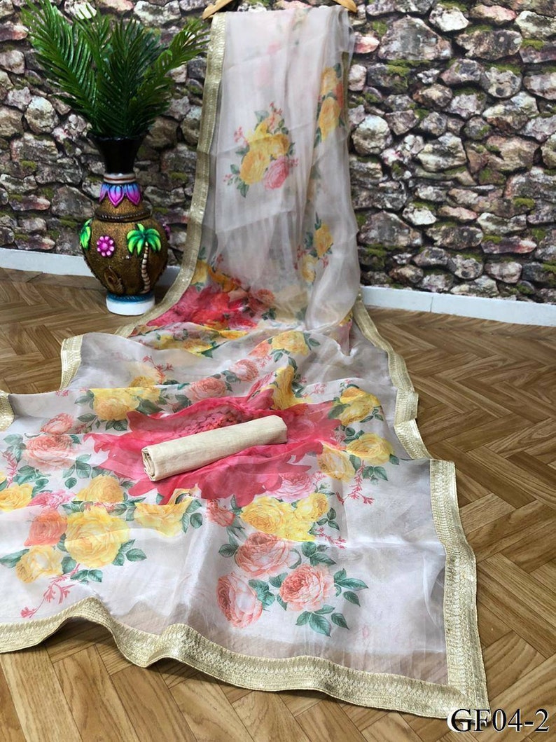 Nora Fatehi organza saree sabyasachi inspired saree with | Etsy