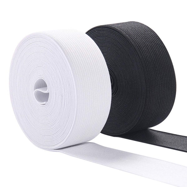 1 Inch/25mm/2.5cm Elastic 5 Meters Black or White