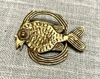 Brutalist Modernist Alva Studios Artisan Fish Brooch Pin