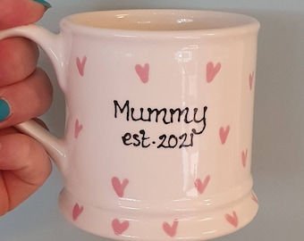 Handpainted Mummy Mug – Personalized New Parent Gift
