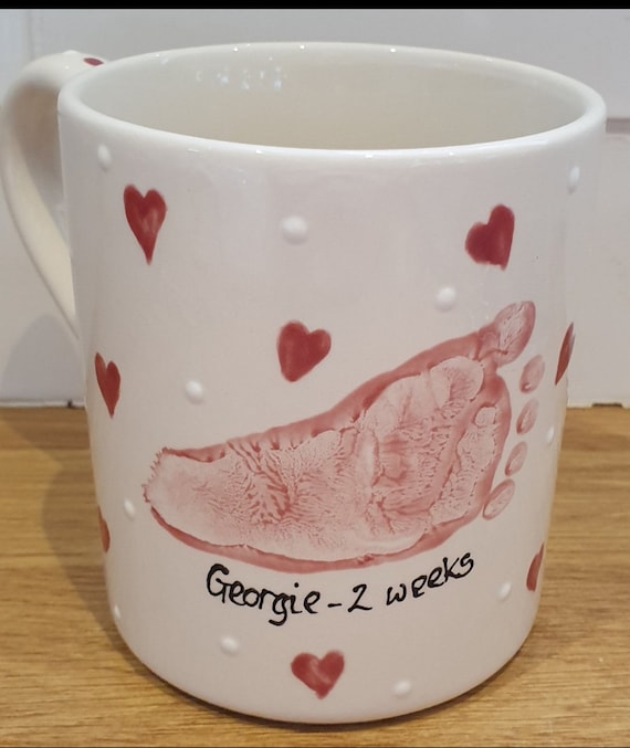 This Mommy Belongs To Little Heart And Paw - Personalized Pottery Mug