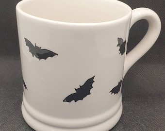Handpainted - Bat Mug - Halloween Mug - Bats - Fathers Day - Gift for him - Superhero Mug - Birthday Mug