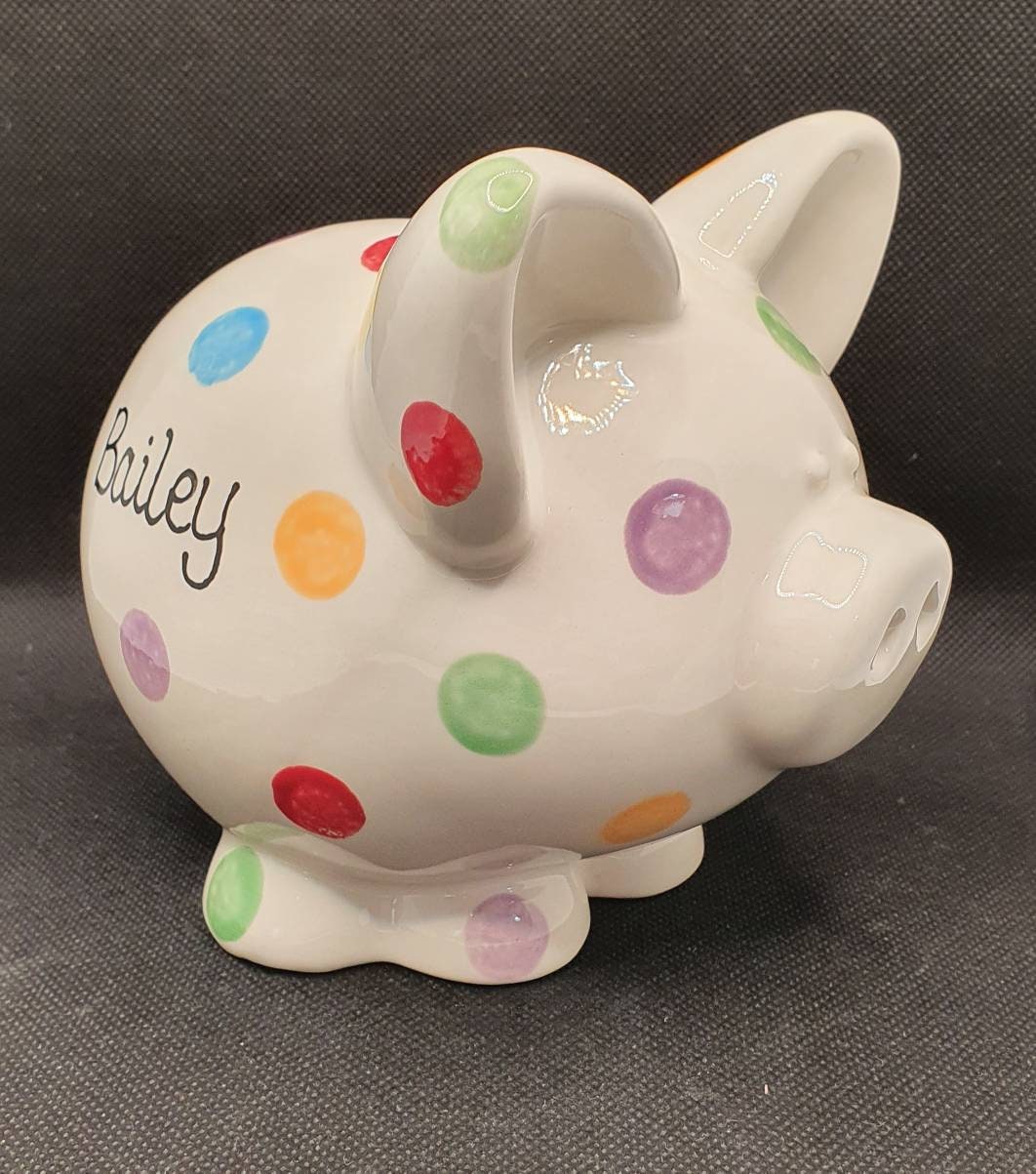 Personalised Piggy Bank christening gift baptism gift Etsy