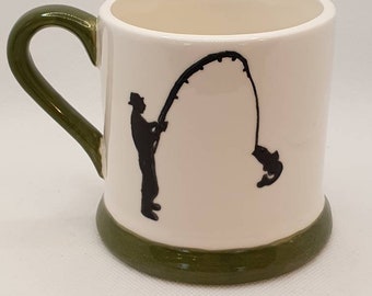 Fishing - Silhouette - Fathers Day Mug - Fishing Mug - Dad - Daddy - Personalised Mug - Grandad - Dad Birthday  - Gift for Him - Papa